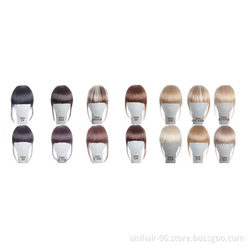 AiSi Hair Hot Sale Heat Resistant Synthetic Fiber Straight Bangs Hair Fringe Clip In Hair Extensions for Women